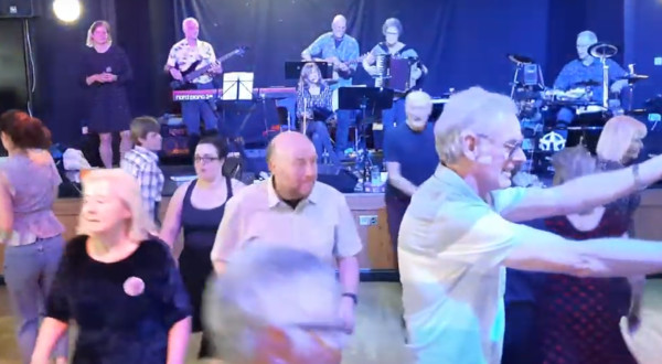 village hall full of dancers